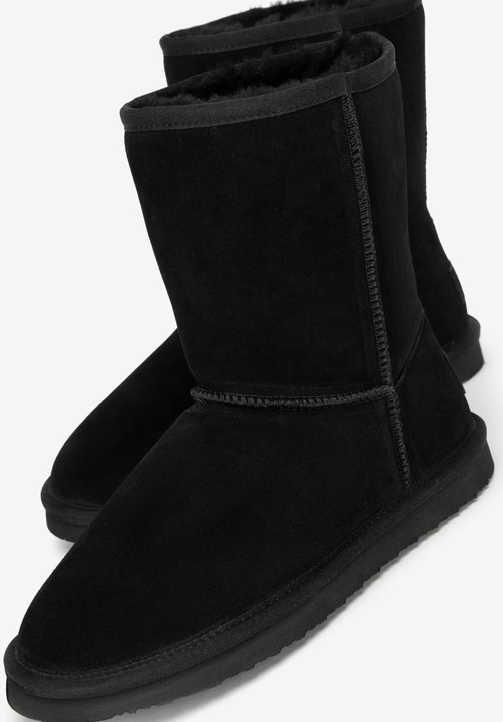 Wittchen Women's Suede Ankle Boots With Wool Lining, Black, Black Suede Leather