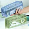 Simple and Transparent Thick Pen Bag with Double-layer Large Capacity for Exam and School Supplies Storage During the New Term.