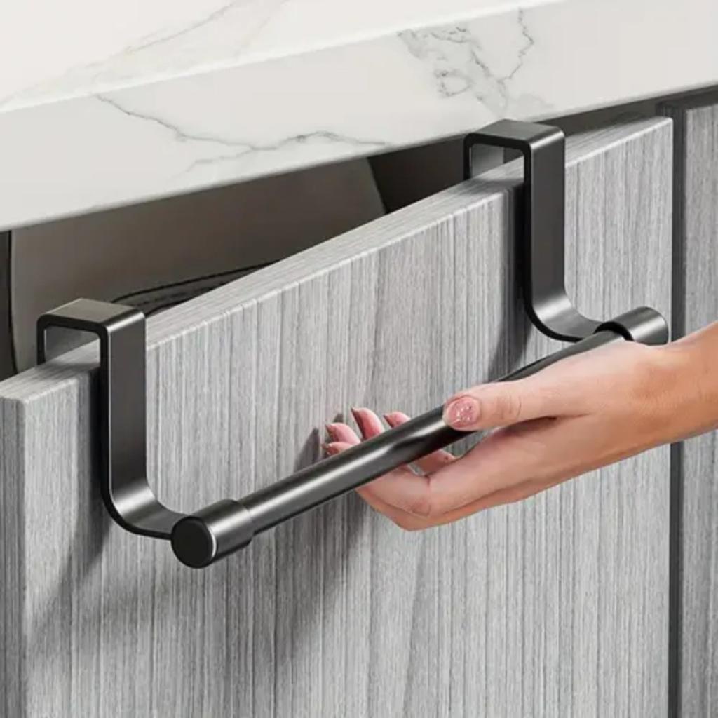 Mounted Kitchen Cabinet Towel Rack – Space Saving Dishcloth Holder ,No Drill Installation, Organizing Hand Towels and Dishcloths, Towel Racks