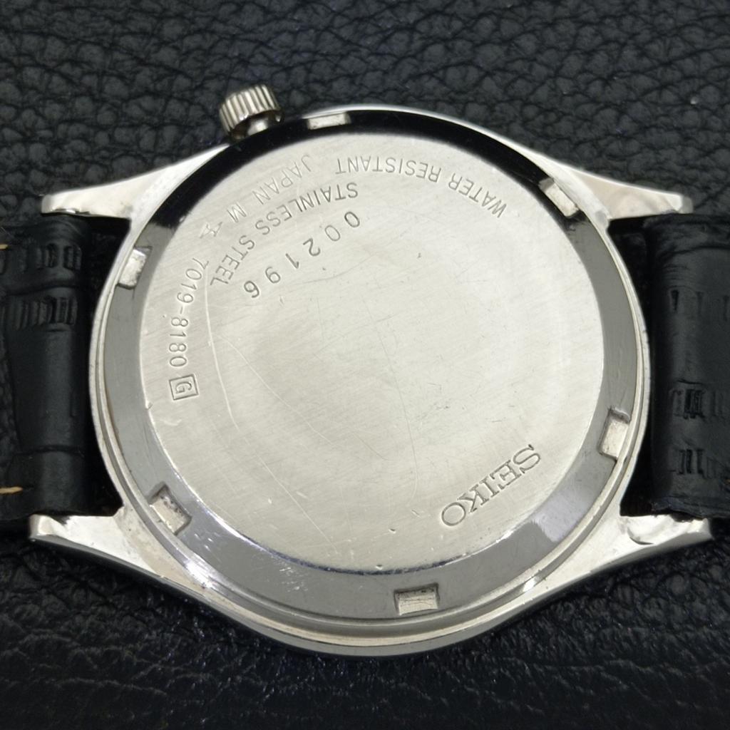 VINTAGE SEIKO AUTOMATIC 7019A JAPAN HERREN SCHWARZES ZIFFERBLATT UHR a500084-2 R151a-a500084