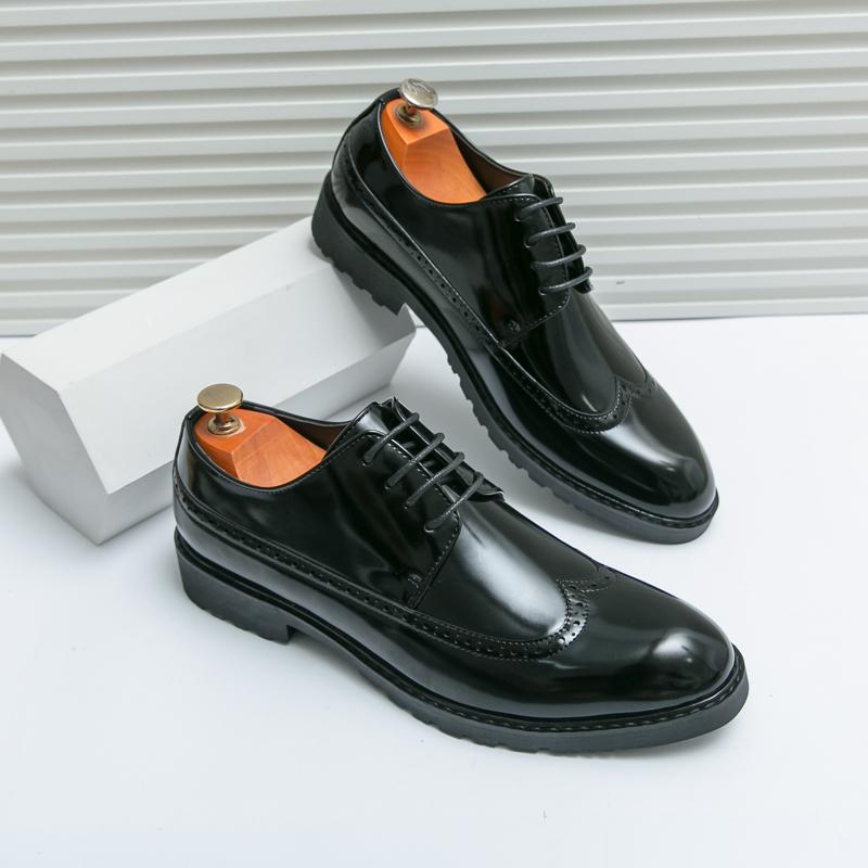 Men's Platform Leather Oxford Formal Office Business Leather Shoes Men Fashion Handmade Men Moccasins Casual Mens  Shoes