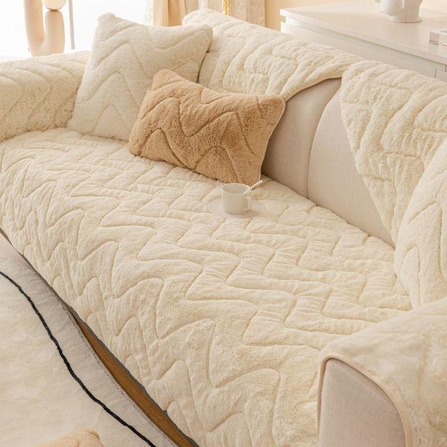 Tlustý plyšový potah na pohovku prodyšná protiskluzová podložka na pohovku zimní teplá severská pohovka ručník pohovka polštář do obývacího pokoje domácí dekorace