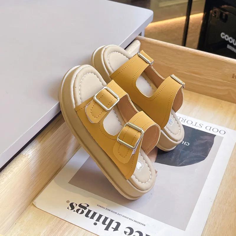 Children's Slipper for Girls Summer Open-toe Boys Causal Beach Slides Mules Fashion Thick Bottom Kids Cool Slippers Versatile