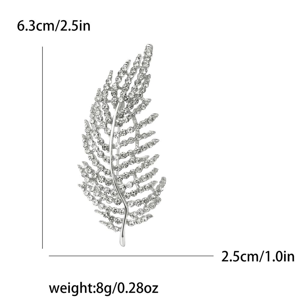 Temperament Exquisite Alloy Rhinestone Leaf Brooch High-End Women'S Suit Coat Corsage Jewelry Pin