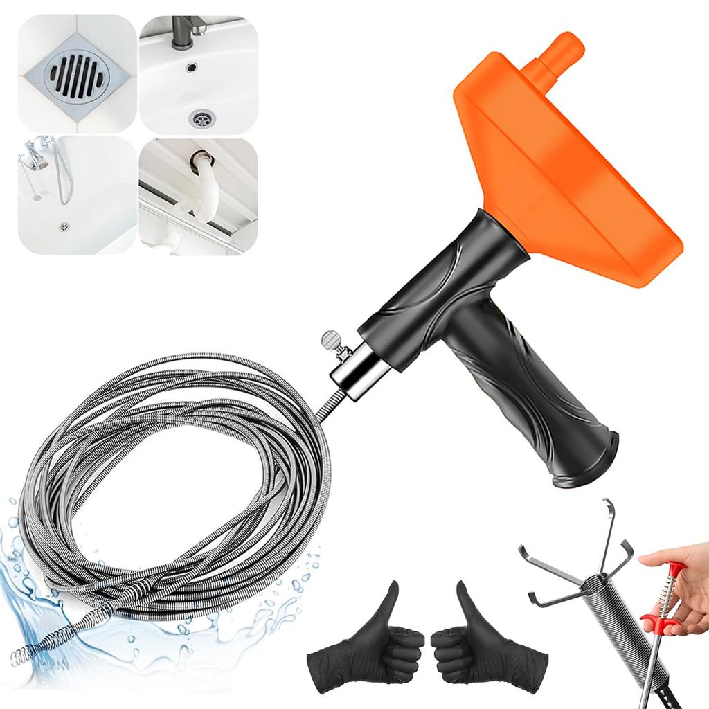 10m Pipe Cleaner Wire Drain Pipe Drain Wire Pipe Clearing Toilet Clog Clearing Easy Screw Rotation To Clear Pipe Brush Set, Cleaning, Cleaning, Brush,