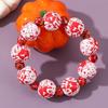 Skull Pumpkin Spiders Bead Bracelet Elastic Wristband Jewelry Stackable Bangl