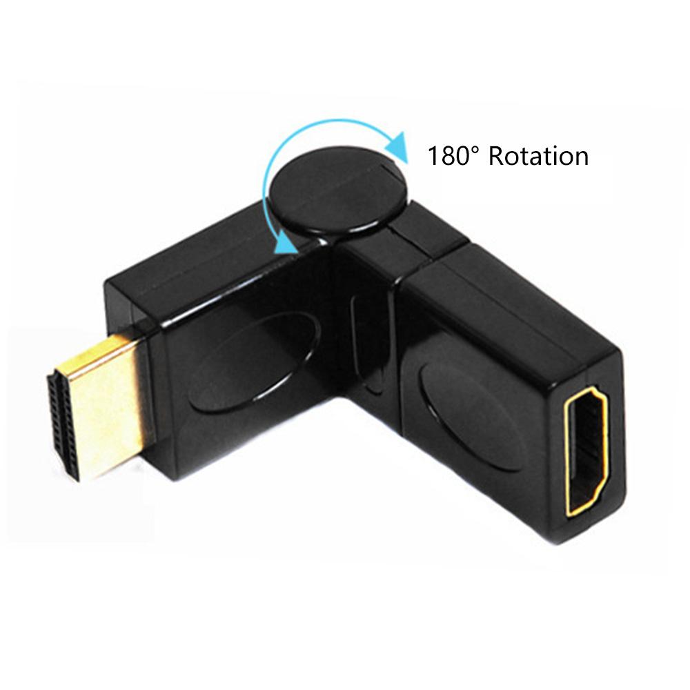 HDMI Male to Female Swivel Adapter 360 Degree Angle Adjustable HDMI Cable Rotatable Connector Extender for Wall TV