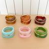 3Pcs/Set Stackable Irregular Resin Bangles Set Multi-color Cuff Bracelet Set Gifts