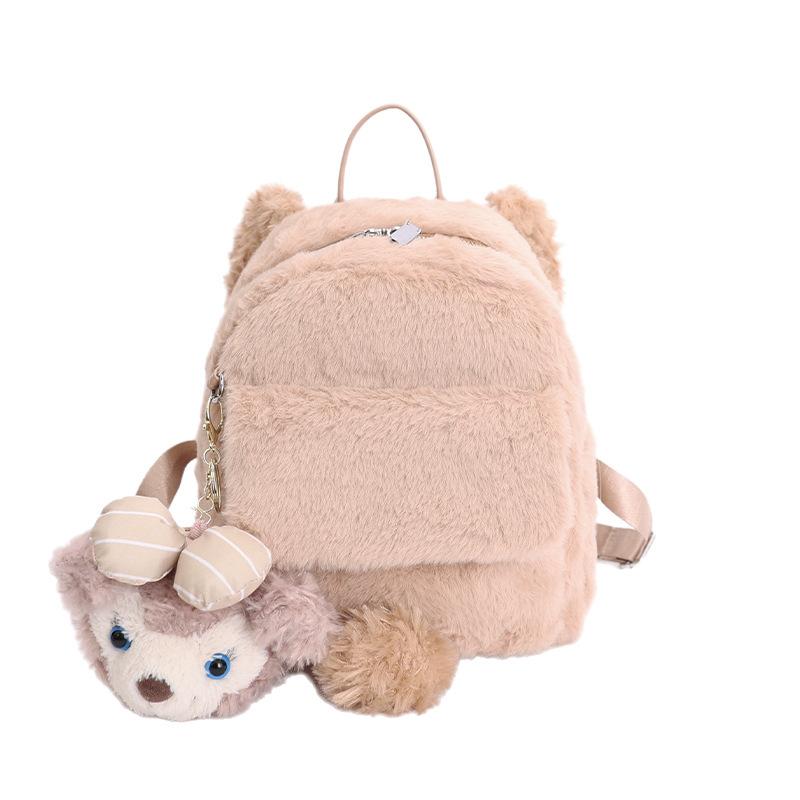 Schoolbag Backpack Plush Cute Girl Sweet Cute Backpack Mini Versatile Commuter Casual Fluffy Student School Bag