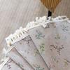1 Plane Boho Cotton Linen Floral Short Curtain Tassel Trim Rod Pocket Cafe Curtain Kitchen Small Window Semi Blackout Bay Window Farmhouse Decor