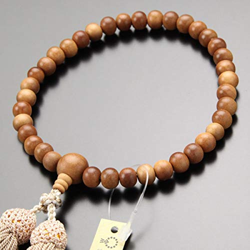 Nenju Dot Com Prayer Beads for Women Approximately 8mm Sandalwood in Pure Silk Tassel Prayer Beads Kyoto Prayer Beads Kyoto Sandalwood Natural Wood
