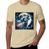 Cosmic Wolf Howg At the Moon TShirt Plus Size Tops New Edition Kawaii Clothes Tshirts for Unisex