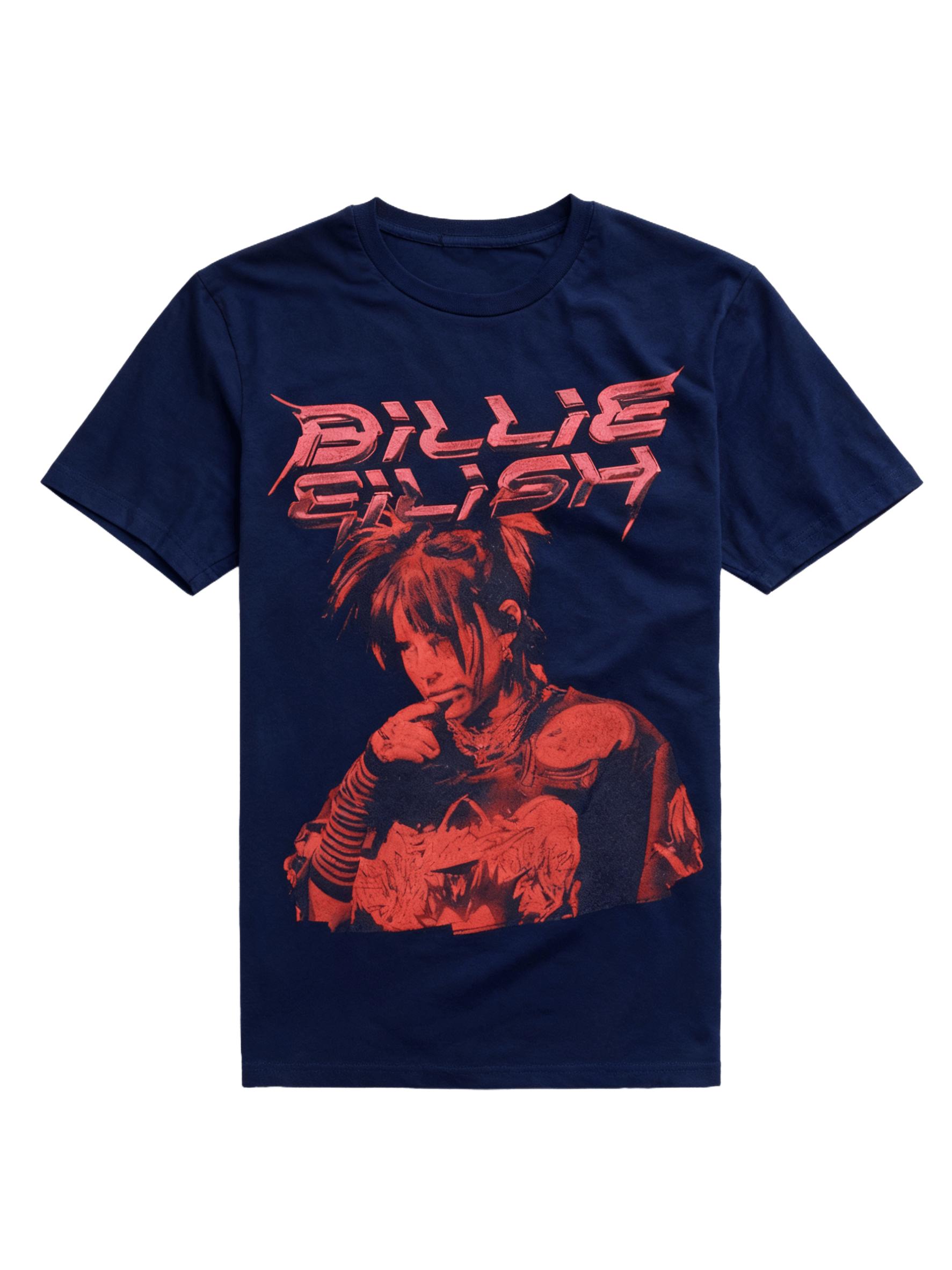 

Billie Eilish Red Portrait Printed Casual Fashion Summer T-shirt for Men and Women Loose Oversized Retro Pure Cotton T-shirt 4XL
