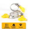 15 Pcs 8-38mm 7 Size Adjustable Yellow Plastic Handle Hand Twist Hose Clamps Worm Driving Stainless Steel Pipe Clips For Tube