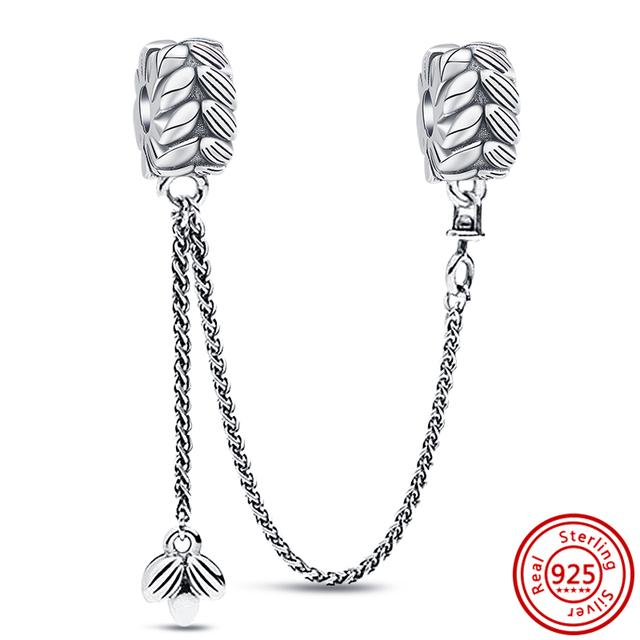 New Clover Flowers Transparent Zircon Clip Beads Fit Charms Bracelet Women 925 Sterling Silver Jewelry