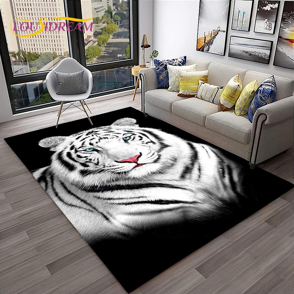3D Cartoon Droom Tijger Dier Beest Tapijt Vloerkleed voor Huis Woonkamer Slaapkamer Bank Deurmat Decoratie, Kinder Vloerkleed Antislip Vloermat