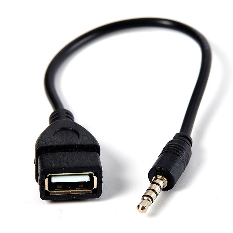 0.2 M 3.5Mm Male Audio Aux Jack To Usb 2.0 Type A Female Otg Converter Plug