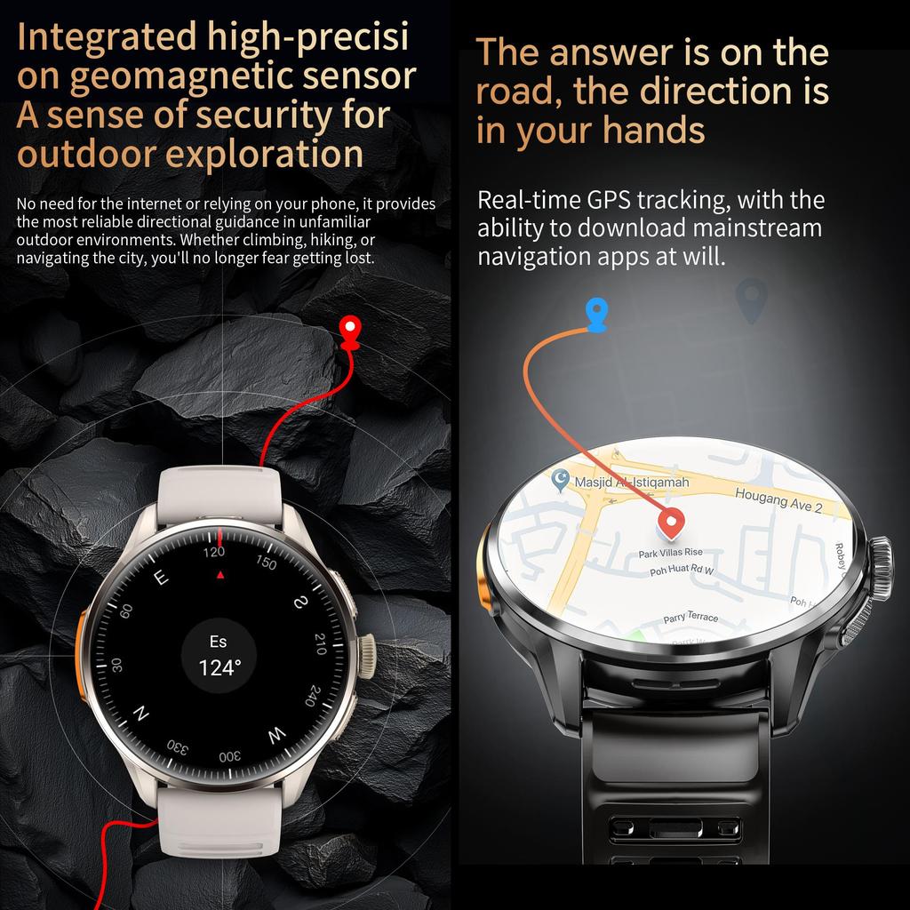 Android Smart Watch with SIM Card, AMOLED Touch Screen, Bluetooth Calling, Camera