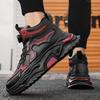 Leather High Top Sports Shoes Men's Autumn Winter New Style Student Color Block Trend Thick Bottom Heightening Dad Casual Shoes