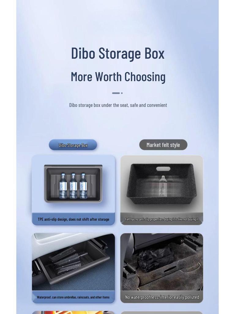 Teslas Model Y Under-Seat Storage Organizer - Interior Accessory