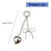 Delicate Heart Bowknot Pendant Keychain Simple Sophisticated Keyring Bags Accessory for Handbag and Phone Cases