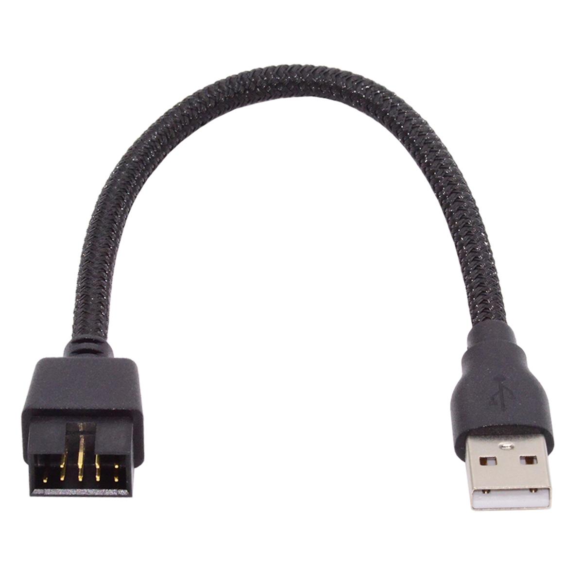 

U2-076 Одинарний USB 2.0 Тип A (тато) на Материнську плату 9Pin 10Pin Кабель-перехідник (тато) в обплетенні 20см As Shown A