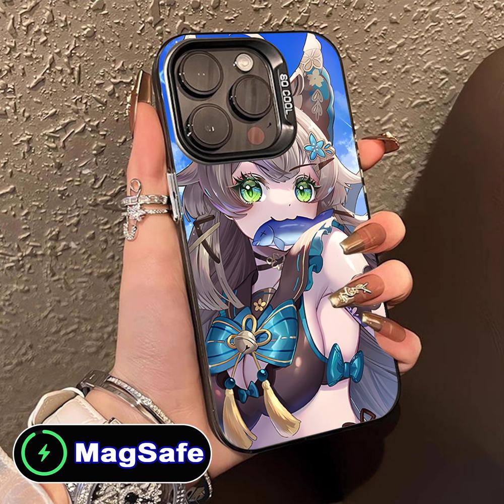 Game GI Kirara Mobile Phone Case for iPhone 17 16 15 14 13 12 11 Air Pro Max Plus MagSafe Translucent Colorful Cover Pretty