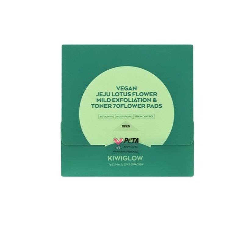 

Kiwiglow Vegan Jeju Lotus Toner Pads 2PCS [5 Sheets]