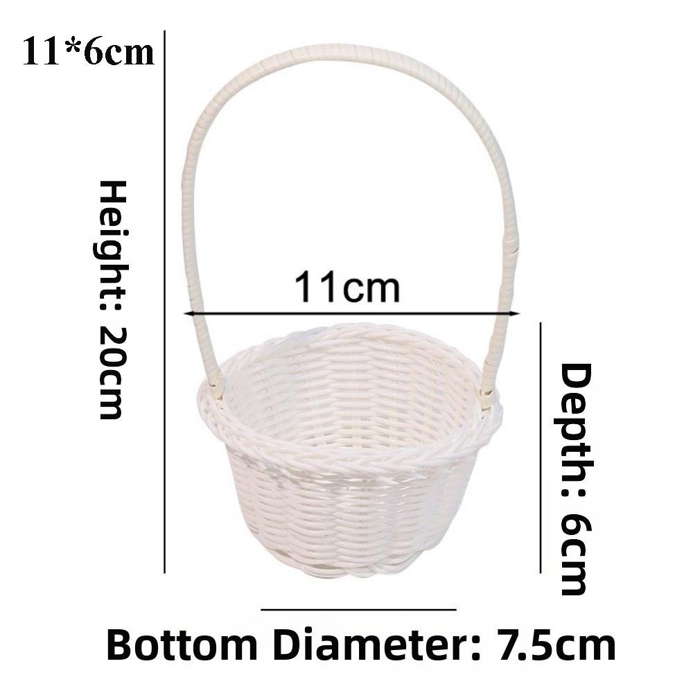 Beautiful Handmade Flower Storage Basket Hand-Woven Round Shape Storage Baskets Shopping Storage Hamper Basket