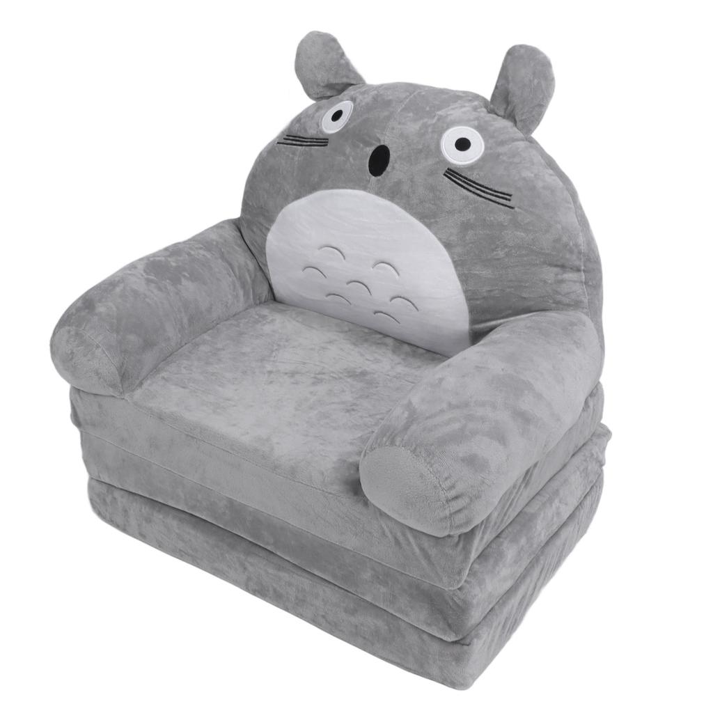 Foldable Kids Sofa Soft Breathable Cartoon Animal Toddler Couch Bed with Armrest for Living Room