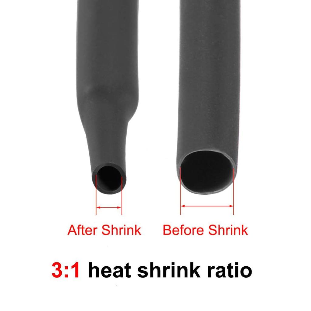 Edinstry Heat Shrink Tubing, Insulation Tubing, Black/3 Time, Diameter 0.5 Inches (12.7 Mm), Length