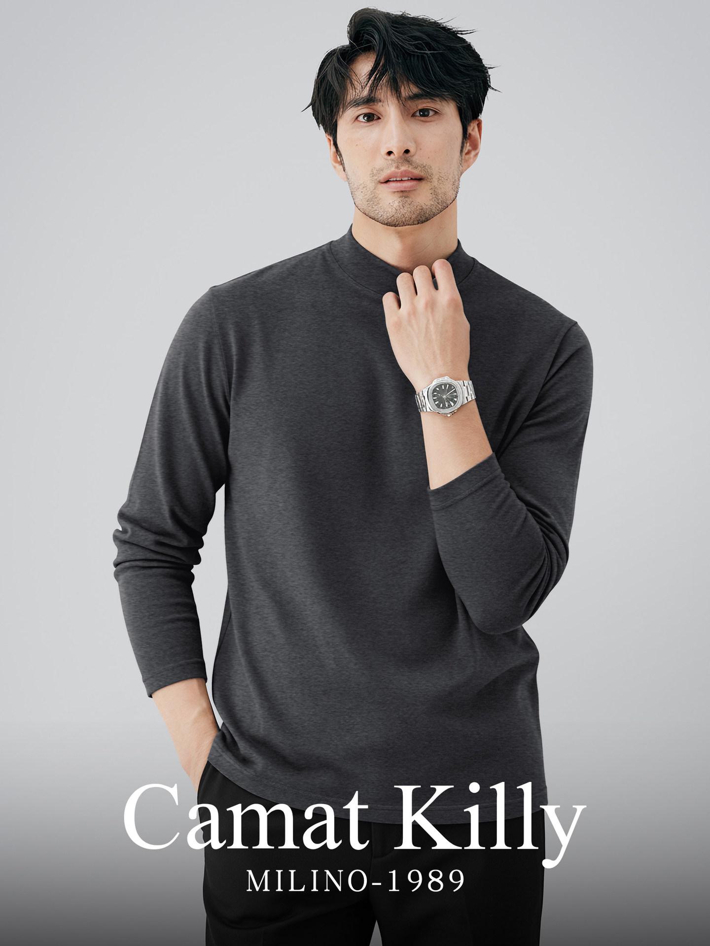 CamatKilly • Men s Luxe Wool Silk Velvet Long Sleeve Turtleneck 4XL