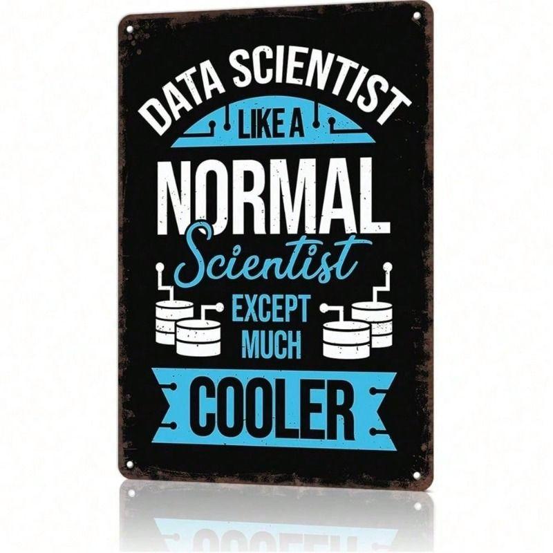 

Vintage Metal Poster Wall Art Data Science Funny Sign Rustproof Garage Decor