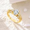 Copper Authentic Gold Plated Sparkle Zircon Meteor Moon Womens Anniversary Gift Engagement Rings for Women Mens Jewellery