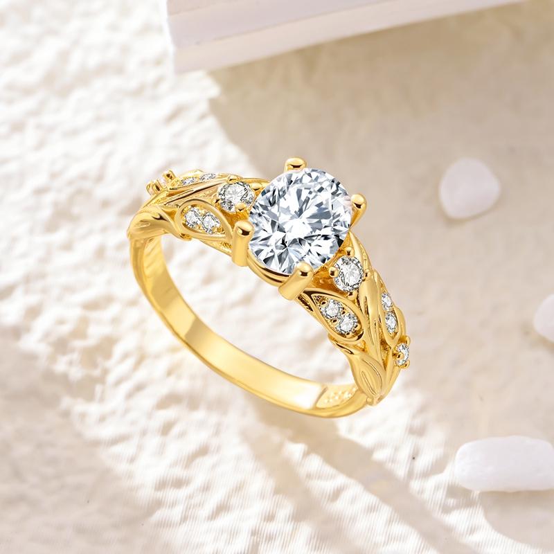 Copper Authentic Gold Plated Sparkle Zircon Meteor Moon Womens Anniversary Gift Engagement Rings for Women Mens Jewellery
