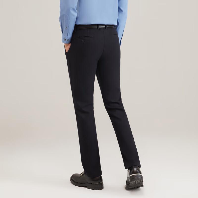 Yageer Men's Black Business Casual Straight-Leg Trousers VCDP329979AWA