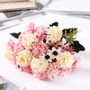 15 flower head artificial flower silk hydrangea white wedding small bouquet fake flower party DIY decoration