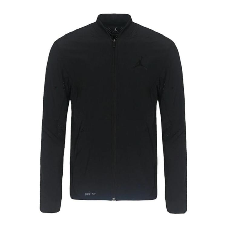 Jordan Solid Mesh Sport Knit Jacket Long Sleeve Men Outerwear Black 861501-010