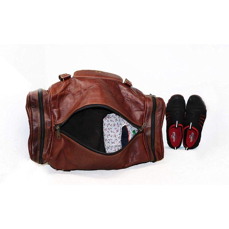 Personalized Leather Duffle Bag Travel Carry-on Luggage Overnight Gym Weekender Bag Unique Groomsmen Gift Oversized Duffel Bag