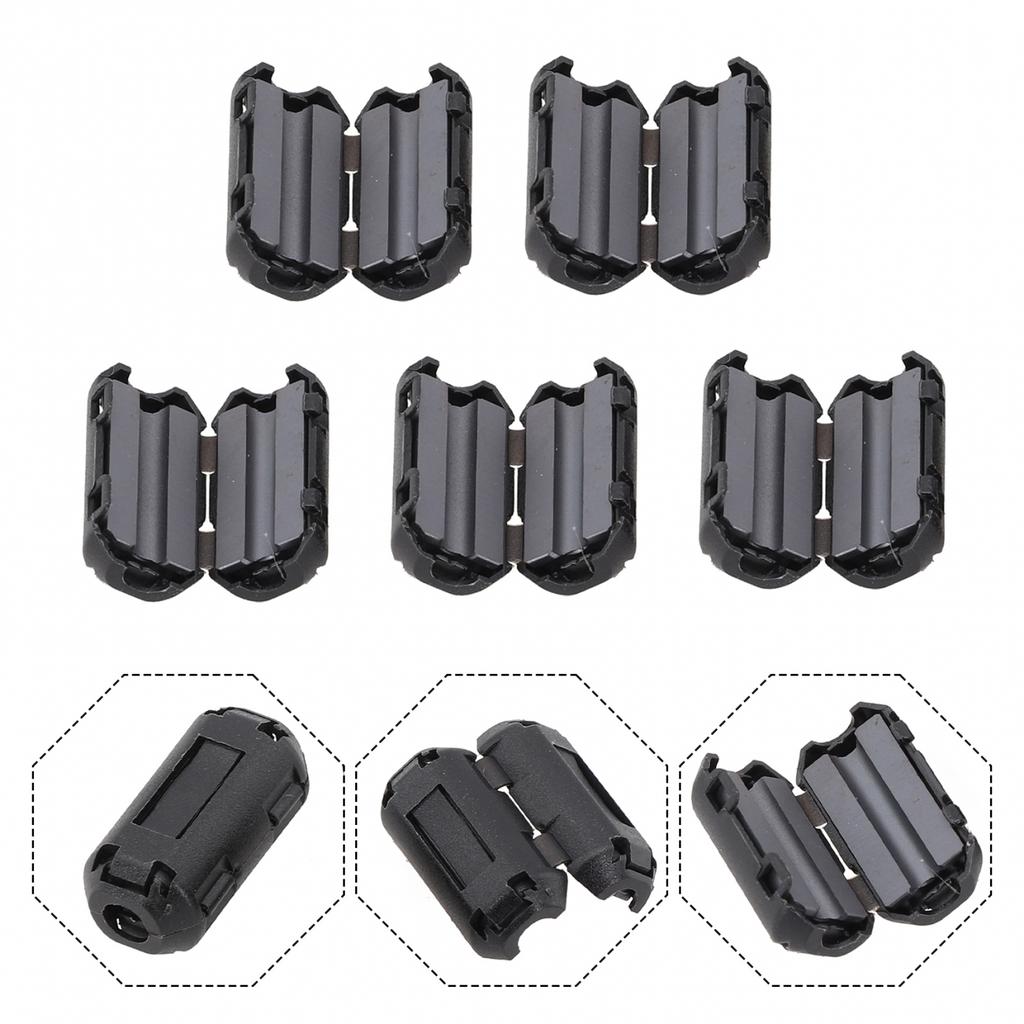 5Pcs Double Snaps TDK Ferrite Core Noise Suppression Filter With Plastic Cover