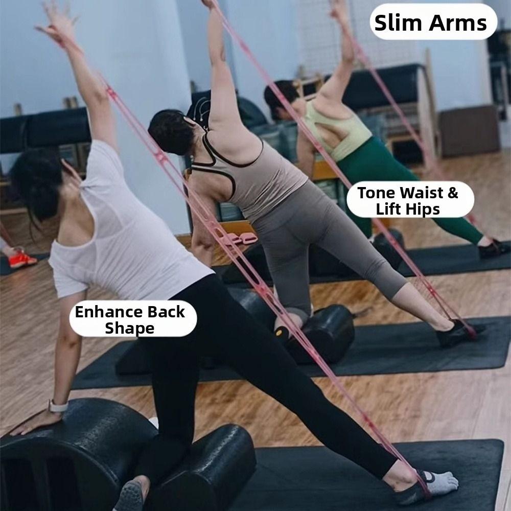 Portable Size Yoga Stretch Band 7 Ring Silicone Elastic Stretcher  Fitness Workout