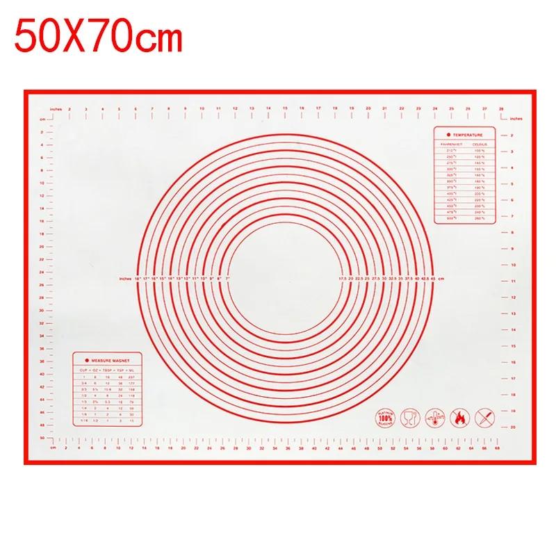 Silicone Baking Pastry Mat Non Slip Nonstick Rolling Kneading Pad With Measurements Kitchen Pizza Dough Cooking Maker Bakeware