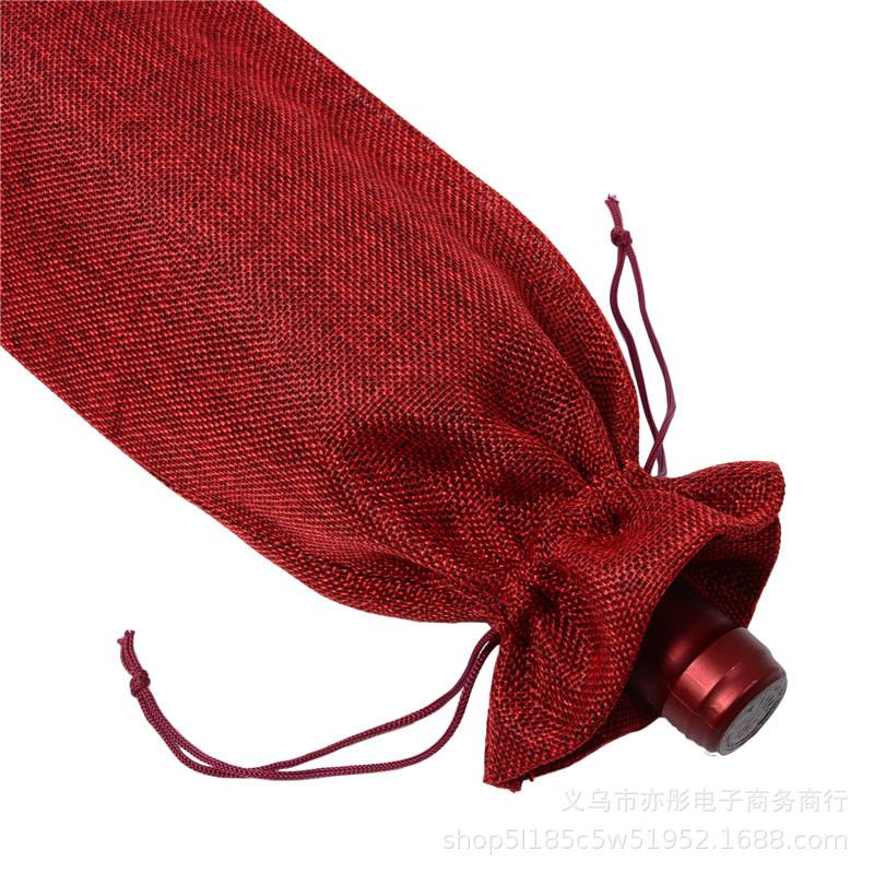 Neue Weinbeutel Rotweinflaschenhüllen Geschenk Champagnerbeutel Sackleinen Verpackungsbeutel Hochzeit Party Dekoration Weinbeutel