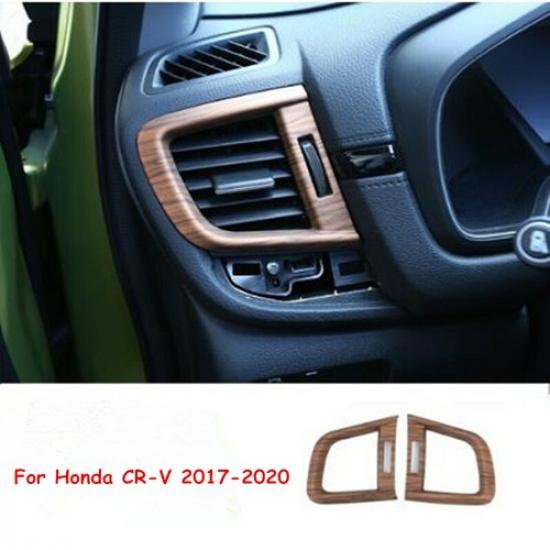 Peach Wood Grain 2X Side Air Outlet Vent Cover Trim For Honda CR-V CRV 2017-2022