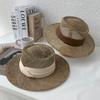 New Wind Beach Travel Holiday Straw Hat Concave Shape Travel Engraved Handmade Seaweed Visor for Men and Women