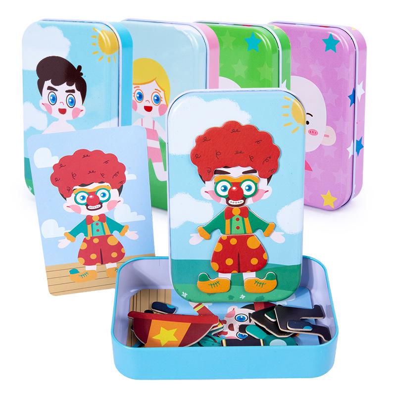 Tin Box Magnetic Dress-Up Puzzle: Children's Educational Toy for Early Development