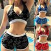 Bikini con Correa Estampada Cintura Alta Traje de Baño para Mujer Deporte Éxito