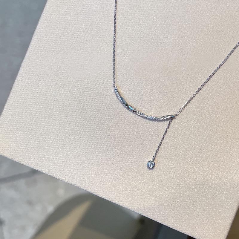 Elegant Full Diamond Clavicle Necklace: Women s Versatile Fashion Sweater Chain