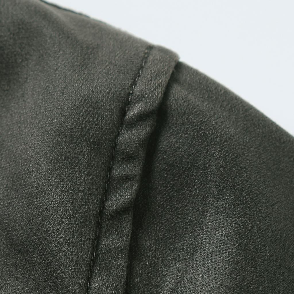 Chaqueta de una sola pieza de piel para hombre, chaqueta de solapa de terciopelo de invierno, chaqueta de terciopelo holgada, ropa para hombre