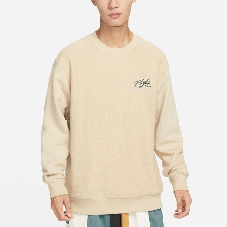 Jordan Flug Buchstaben Print Muster Rundhals Pullover Sweatshirt Herren Oberteile Beige DV1620-206